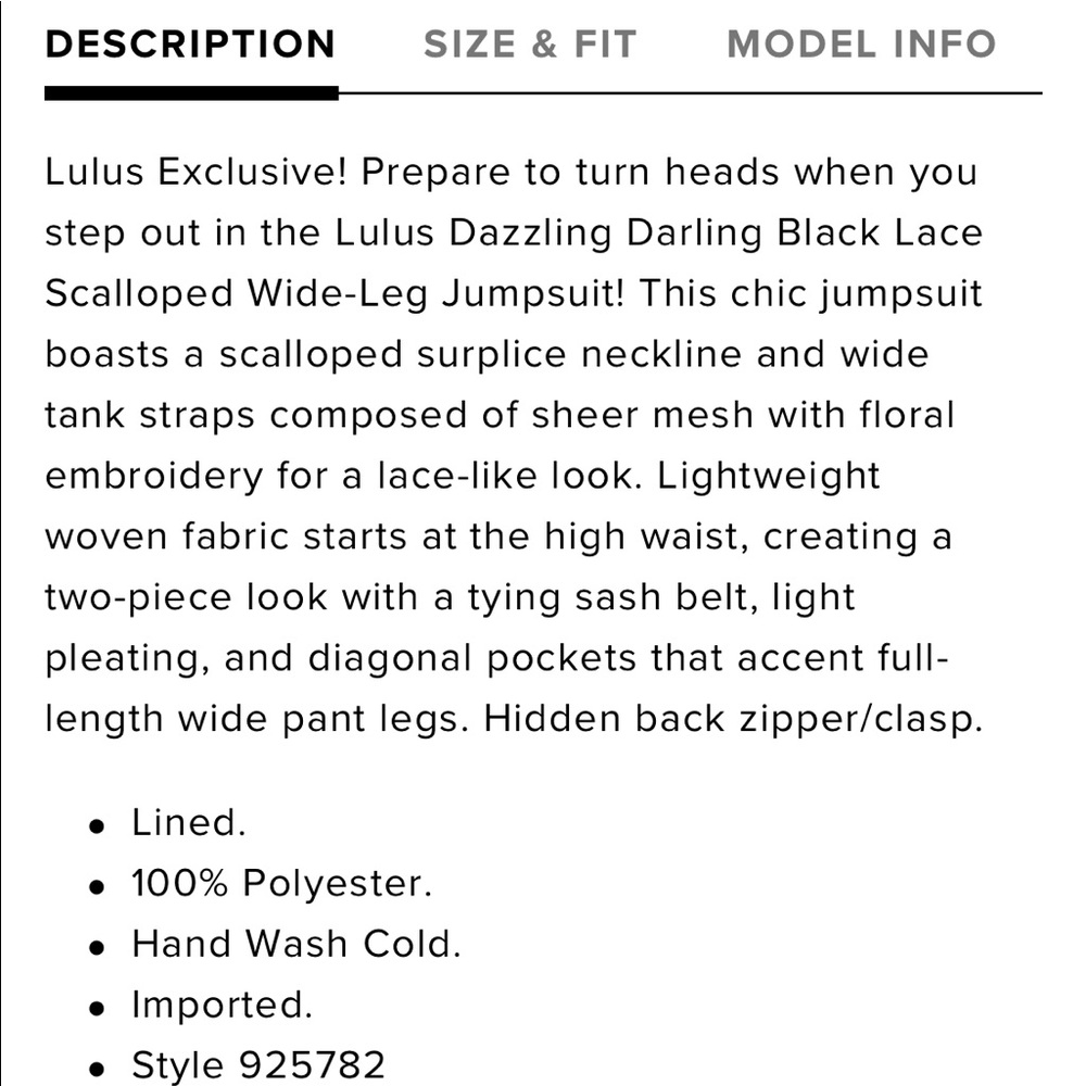 Lulus Dazzling Darling Black Wide Leg Jumpsuit NEW - Picture 4 of 6